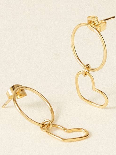 Boucles d'oreilles dorées à l'or - Love pour la vente par FlowersforZoe