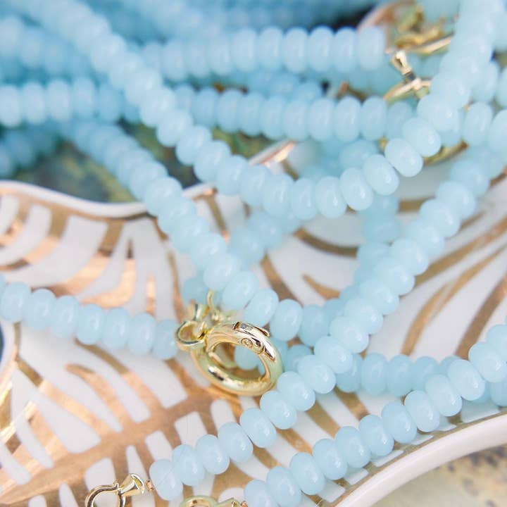 The Monogram Corner - Wholesale Beaded/Pearl Necklace - AQUA CANDY NECKLACE