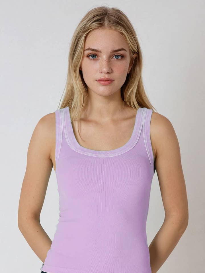 NS8258 - Vintage Reversible Ribbed Tank for wholesale by NIKIBIKI