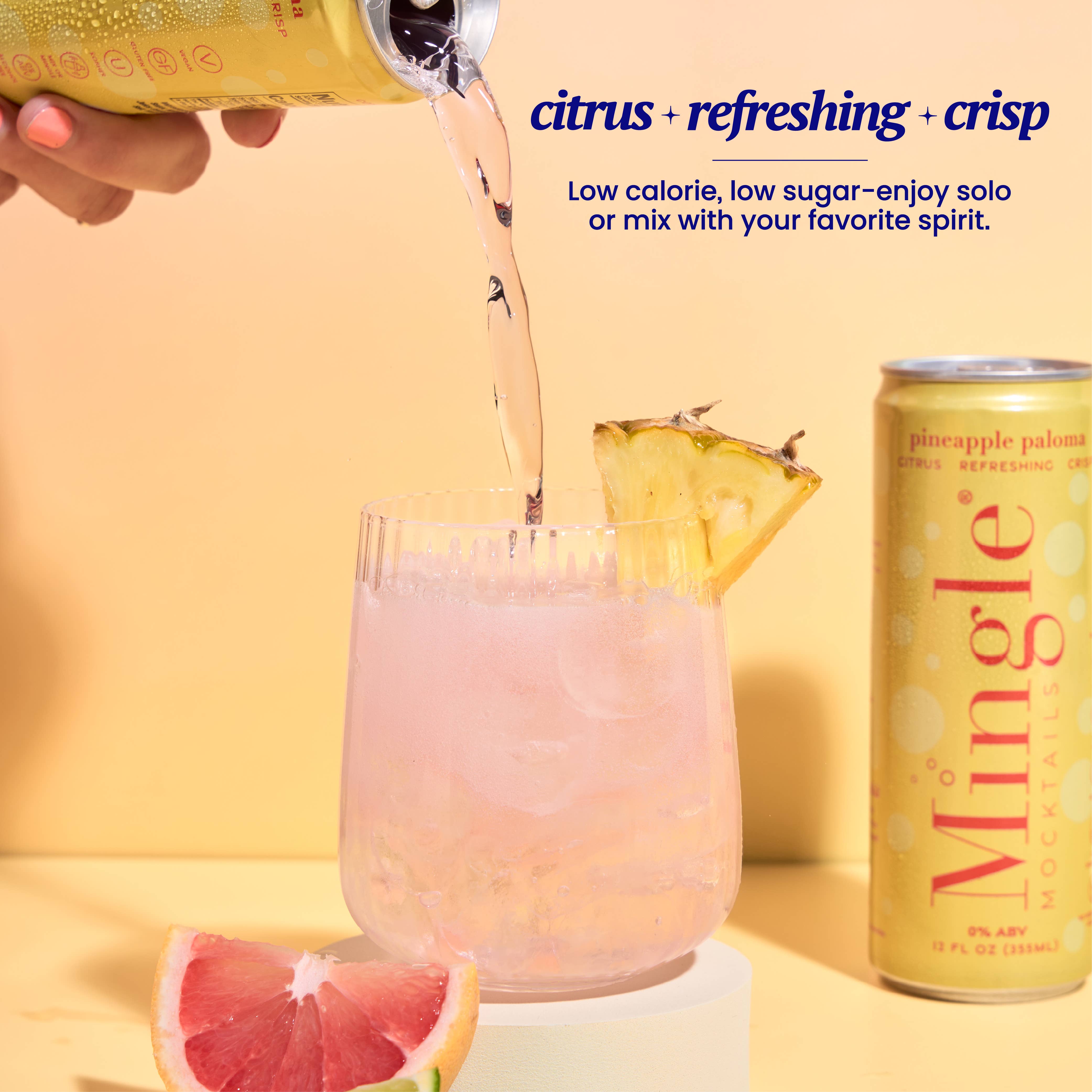 Mingle Mocktails - Wholesale Non-Alcoholic Aperitif/Mocktail - Pineapple Paloma Sparkling Mocktail (6 x 4pk)3