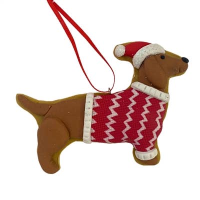 David Christopher's Collection - Wholesale Ornament Set - Decked out Weenie Dog Ornament Asst. x21