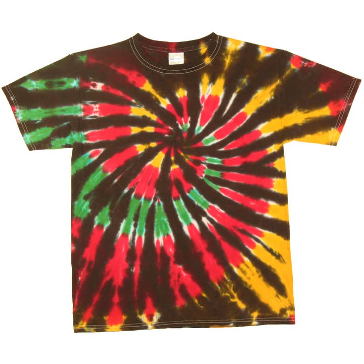 Rasta Web Tie Dye Tee for wholesale by Kerr's Cotton