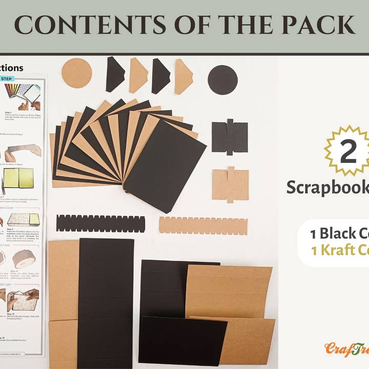 CrafTreat – wholesale Scrapbook – CrafTreat Matchbox Camera DIY Scrapbook Templates2 set 1 Black 1 Kraft