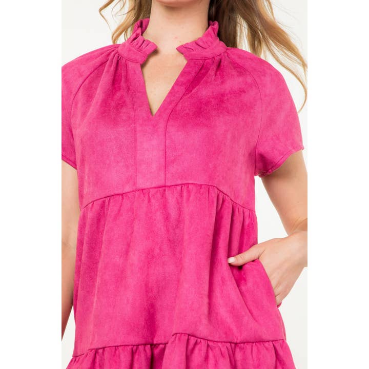 ROSA Vestido Midi de Manga Curta Camurça para venda a revendedores na Faire