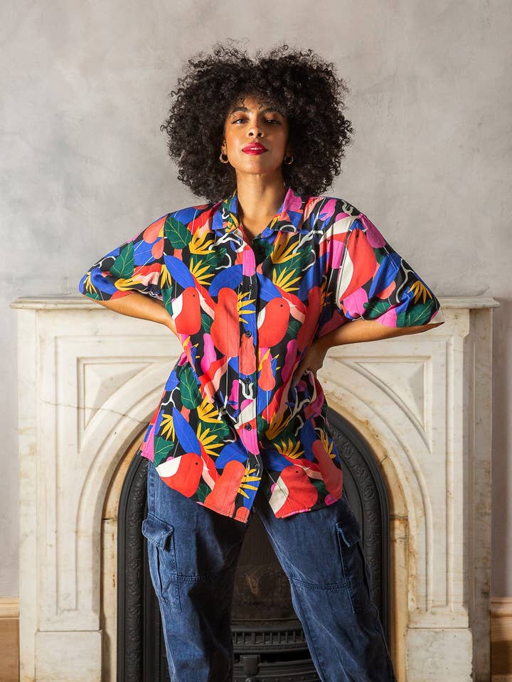 Early Bird overhemd met knoop sluiting voor wholesale door Mixed by Nasrin