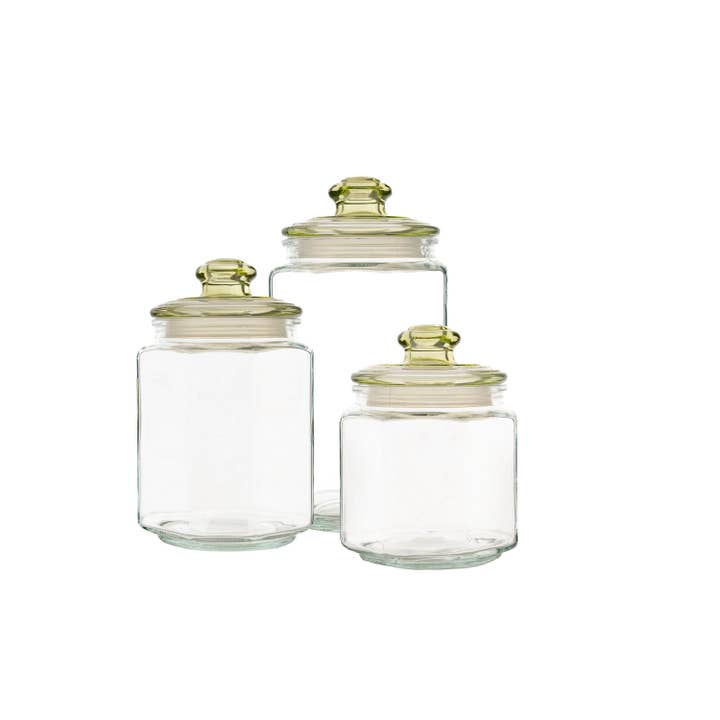10 Strawberry Street - Wholesale Canister - Alcott Cannister, Clear with Jade Lid, Medium2