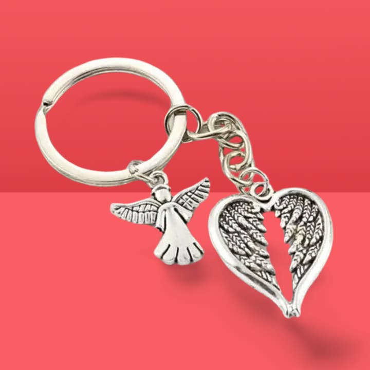 Magnifique Hearts – wholesale Keychain – Women's – Angel Wings Keychain - Heart Shaped Keychain, Charms Jewelry2