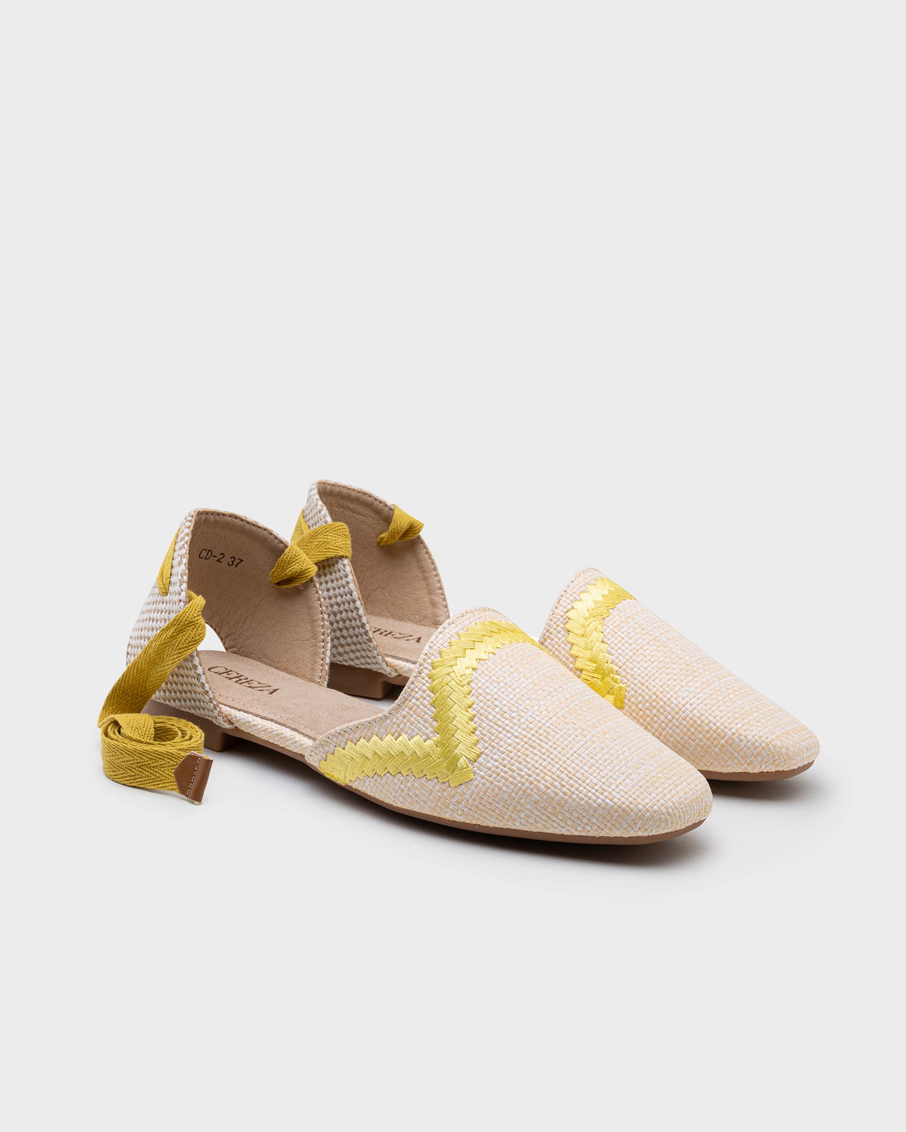 CEREZA - Wholesale Sandals - Women's - Embroidered Interwoven-raffia Espadrilles Ballet flats10