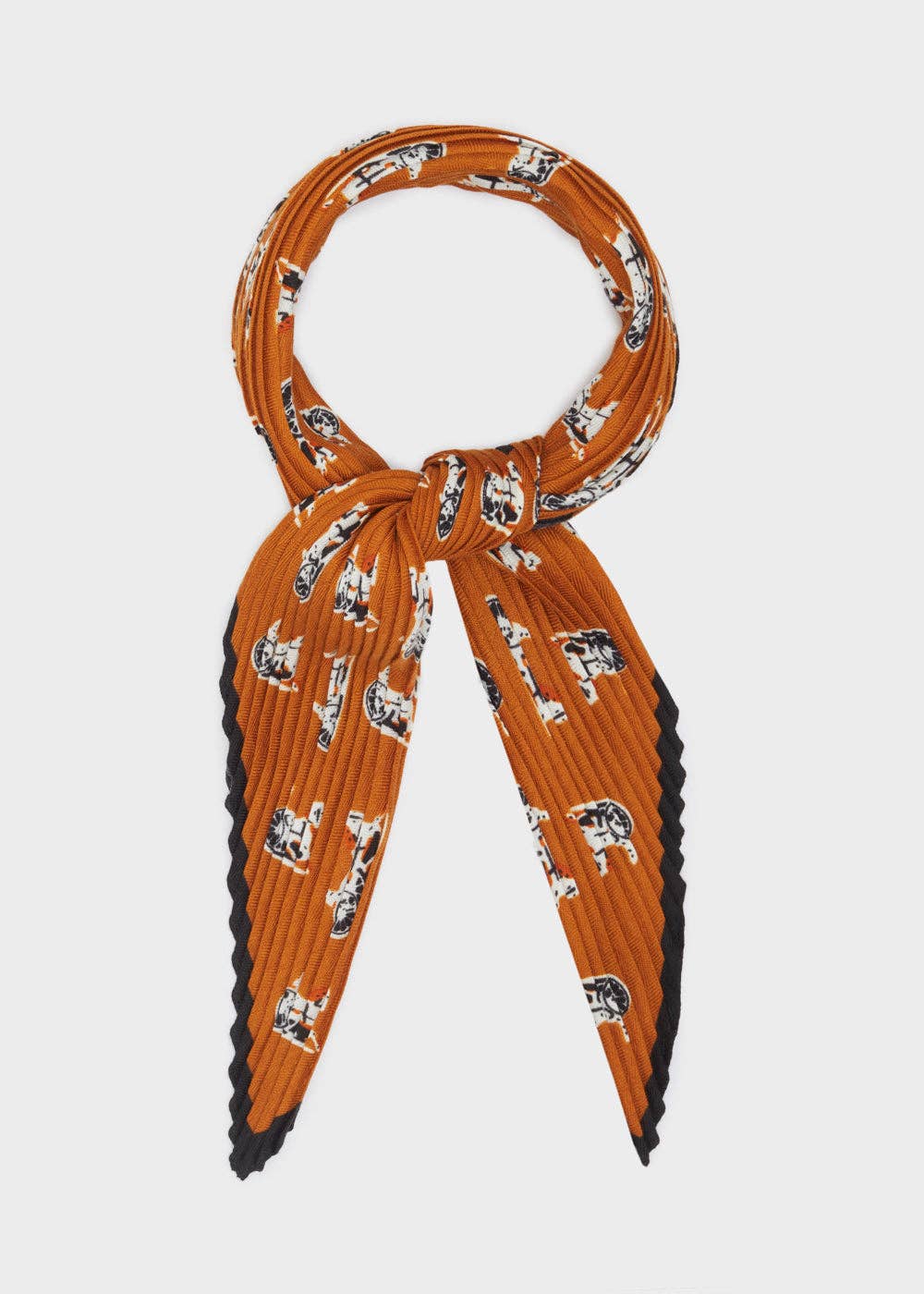NALI' – Engroshandel Tørklæde - Dame – Horse foulard orange/sort - N603