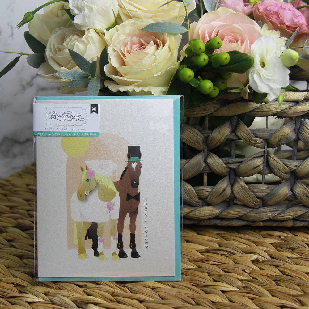 Hunt Seat Paper Co. - Wholesale Wedding Card - Forever Bonded - Equestrian Horse Barn Wedding Card2