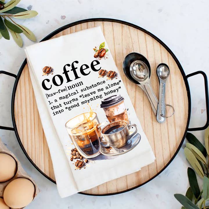 Kaffe Magisk substans Rolig mjölsäck kökshandduk för wholesale av Avery Lane Gifts