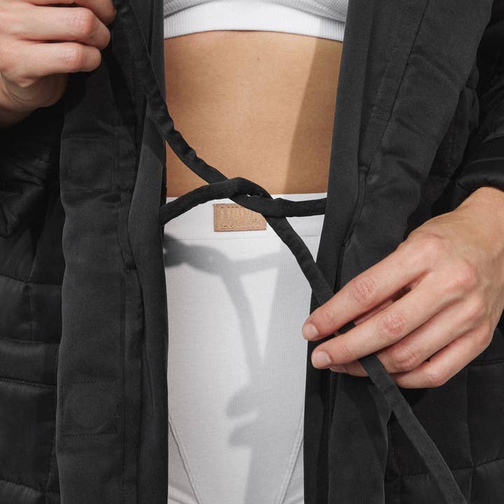 Immersed Black Immersed Black Quilted Silk Comforter Coat for wholesale on Faire