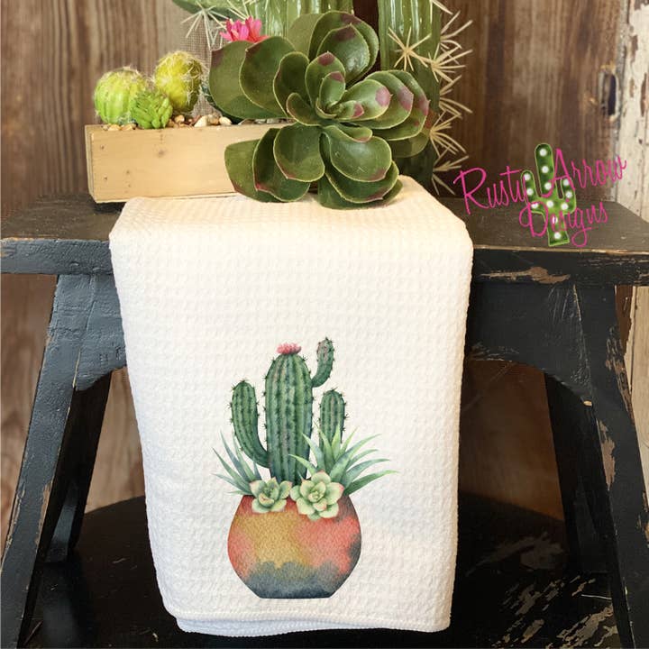 Hand Towel Cactus in Terra Cotta Pot for wholesale by RAD Wholesale
