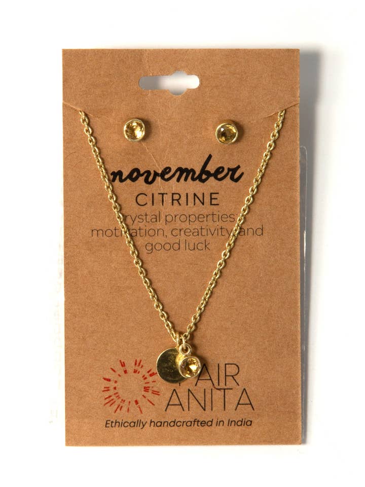 Birthstone Crystal Set: November Citrine for wholesale by Fair Anita