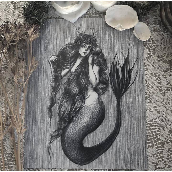 Mermaid Queen Fine Art Print for wholesale by Caitlin McCarthy Art