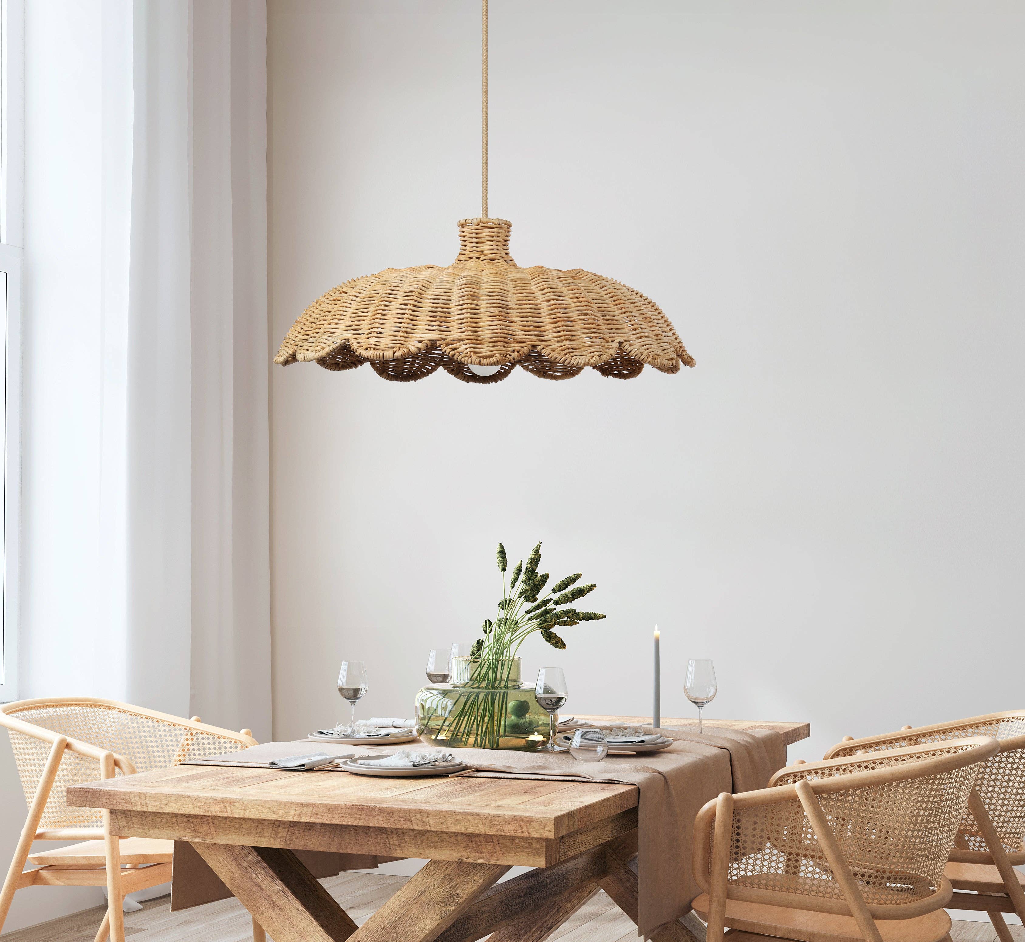 Rowabi - Wholesale Chandelier/Hanging Light - Aurelia Rattan Pendant Light0