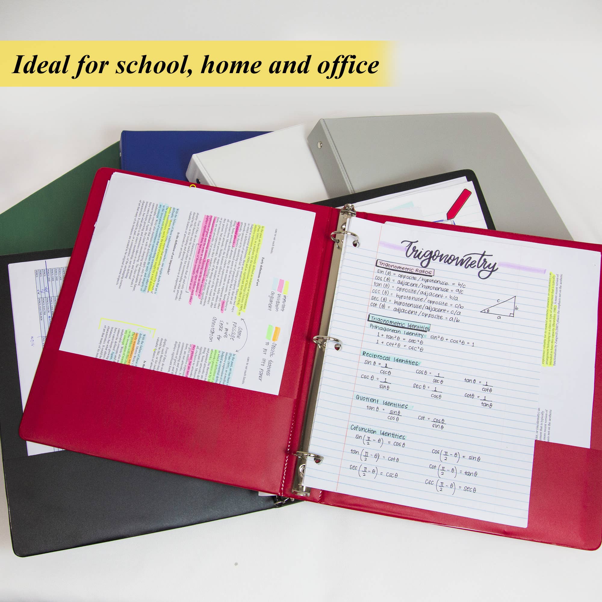 BAZIC Products - Wholesale Binder - 1.5" Assorted Color 3-Ring w/ 2-Pockets6