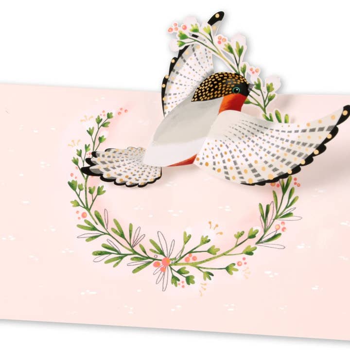 Finch Everyday Pop-Up Card with Gold Foil for wholesale by UWP Luxe