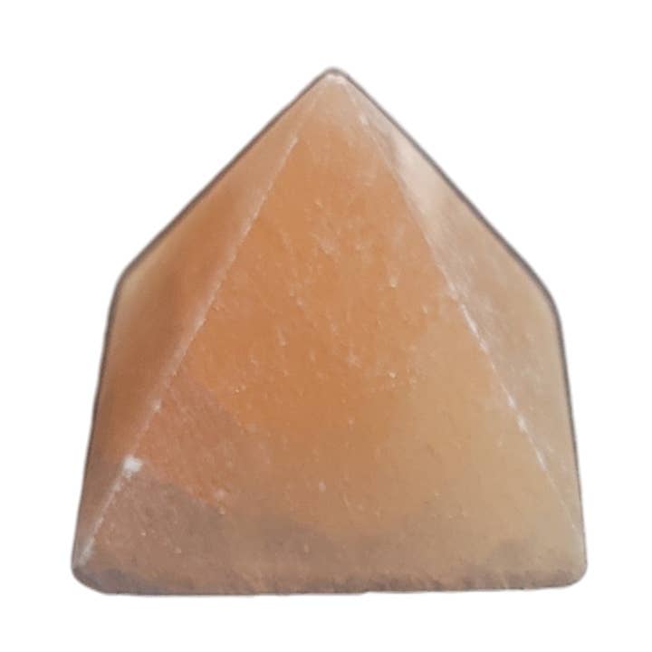 Peach Selenite Pyramid for wholesale by Crystals In Paradise