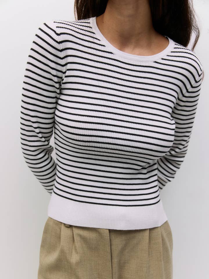MOD REF - Wholesale Knit Sweater - Women's - The Taryn Sweater | Striped Knit Sweater10