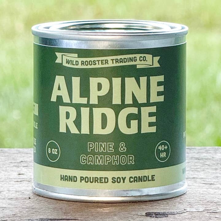 Alpine Ridge | Pine & Camphor | Scented Soy Wax Candle for wholesale by Wild Rooster Trading Co.