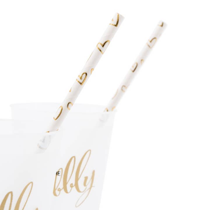 Weddingstar Inc. - Wholesale Drinking Straw - Gold Foil Hearts Paper Drinking Straws1