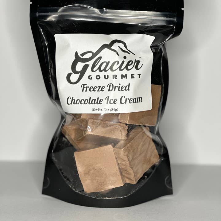 Glacier Gourmet - Wholesale Ice Cream/Sorbet - Freeze Dried Chocolate Ice Cream - 3oz Bag