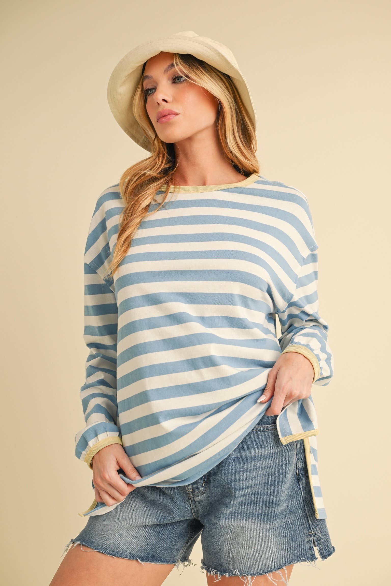 AEMI + CO - Wholesale Knit Top - Women's - 8433FN Onida Stripe Top14