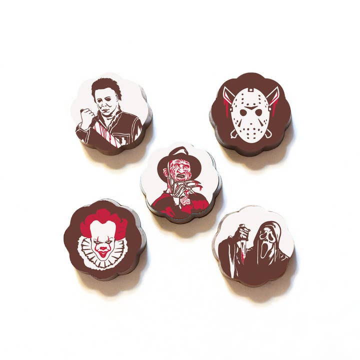 Chouquette - Vendita all'ingrosso Dolci ricoperti di cioccolato - CARAMELLE AL CIOCCOLATO DEI VILLAIN DEI FILM HORROR NON SOLO PER HALLOWEEN
