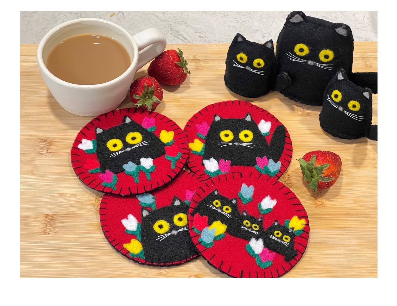 Genius Premium Craft - Wholesale DIY Craft Kit - Maud Lewis-Inspired Felt & Sew DIY Coaster Kits1