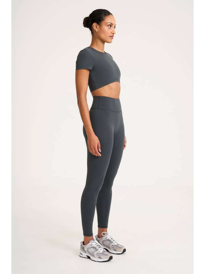 Forest Green ALLFENIX CloudCore Cropped Built-In Bra Tee for wholesale on Faire3