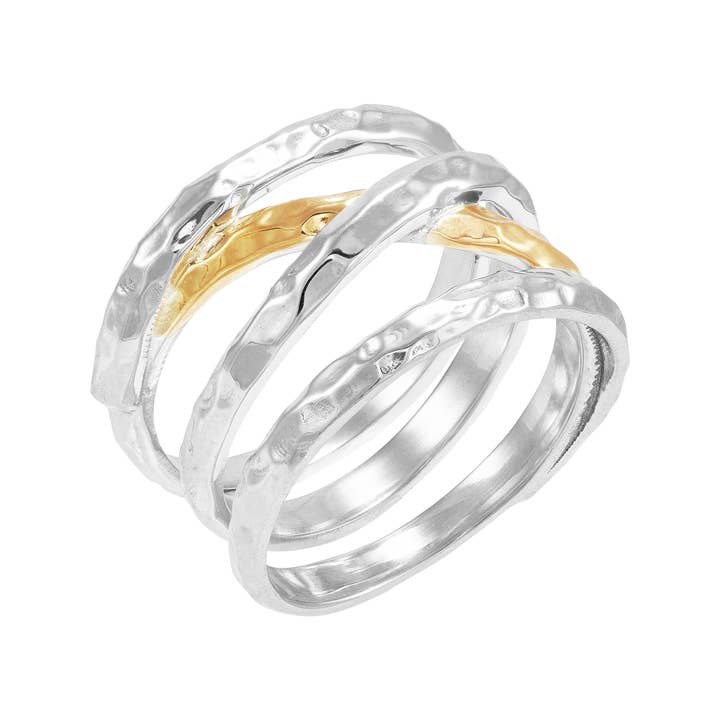 Silpada - Wholesale Band/Stacked Ring - Silpada 'Precious Style' Silver w 24K Gold Plating Ring1