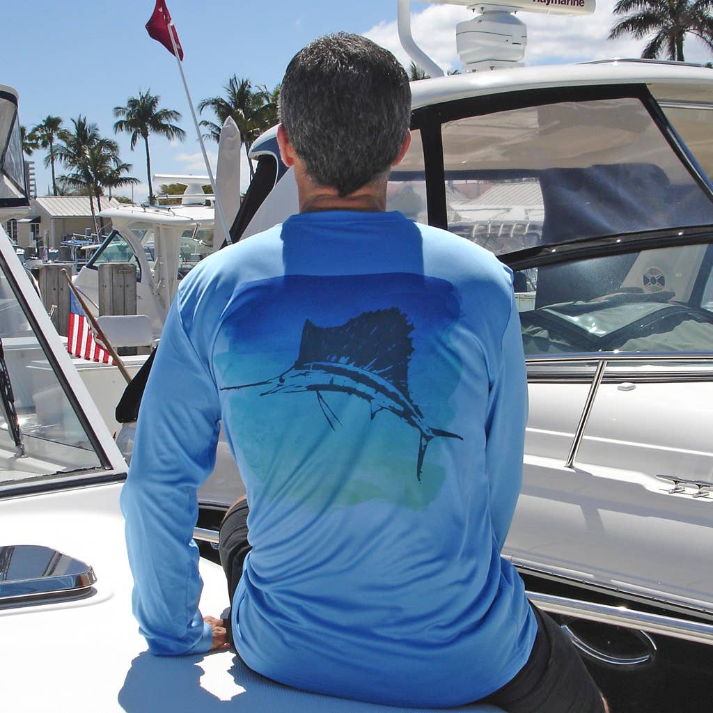Light Blue "Sailfish" UPF 50 Performance Ultra Comfort Shirt for wholesale on Faire0