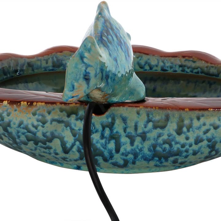 Sunnydaze Decor - Wholesale Outdoor Ornament/Decor - Fish Glazed Ceramic Outdoor Water Fountain7