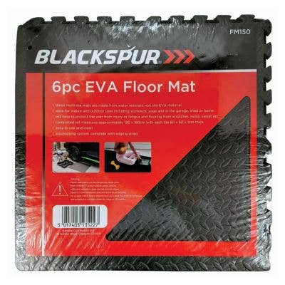 Rinkit Ltd - Wholesale Fitness Equipment - 6pc Black 60cm x 60cm EVA Gym Flooring Tile Set0