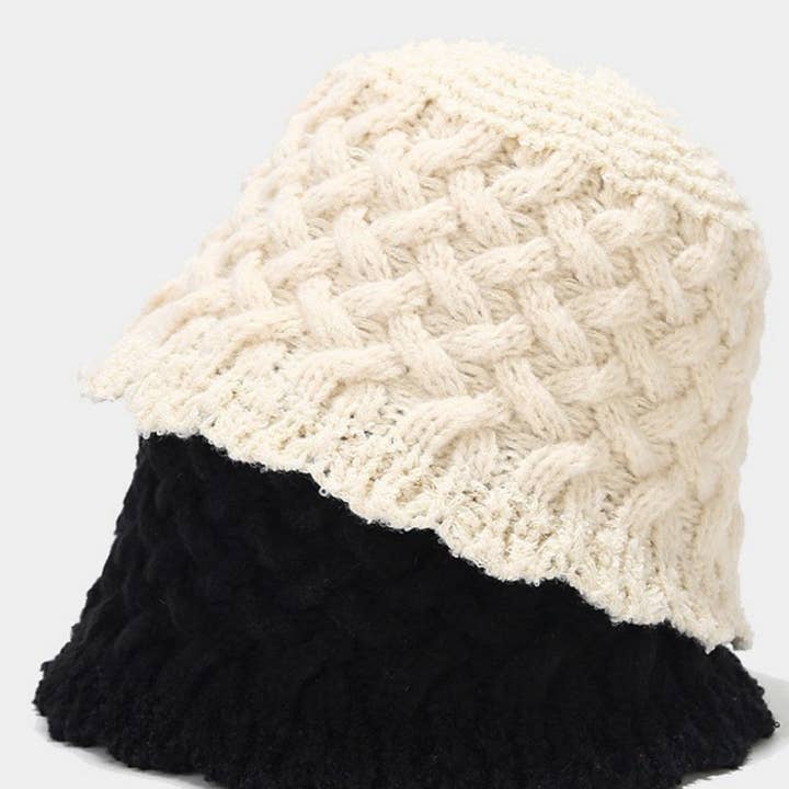Dipped Shop - Wholesale Bucket Hat - Women's - Vintage Twist Crochet Knit Bucket Hat DPBH0334