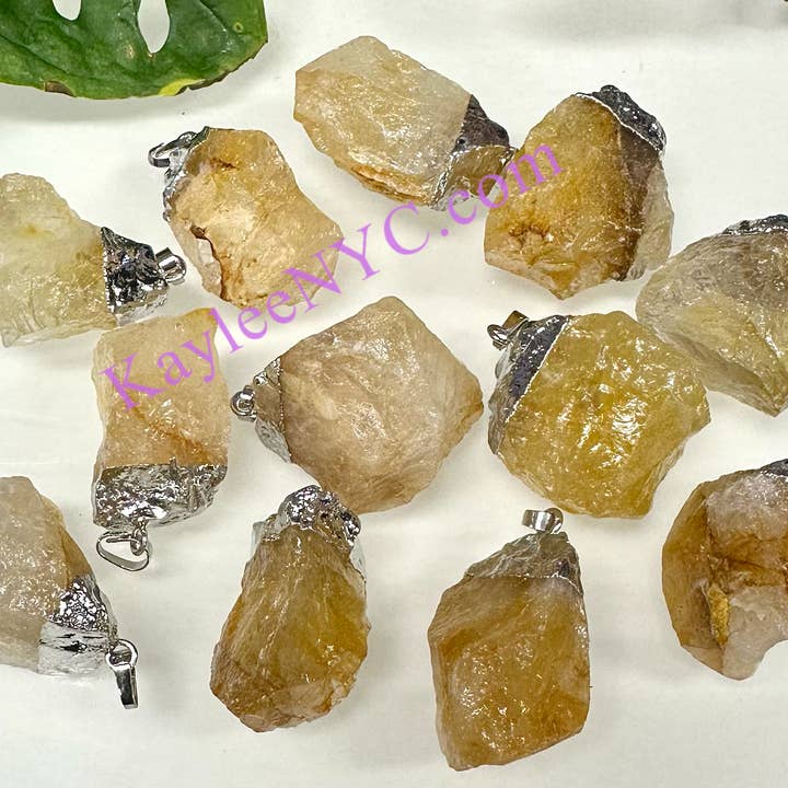 Natural Golden Healer Crystal Pendant for wholesale by KayleeNYC