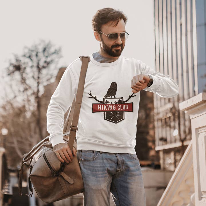 Hiking Club Men's Sweatshirt for wholesale by Wombacart