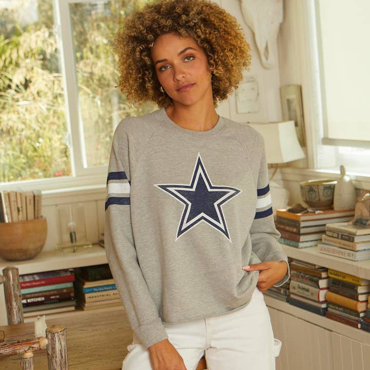 Sweatshirt Raglan Retro Cowboys - Cinza Mesclado por atacado de Lauren James