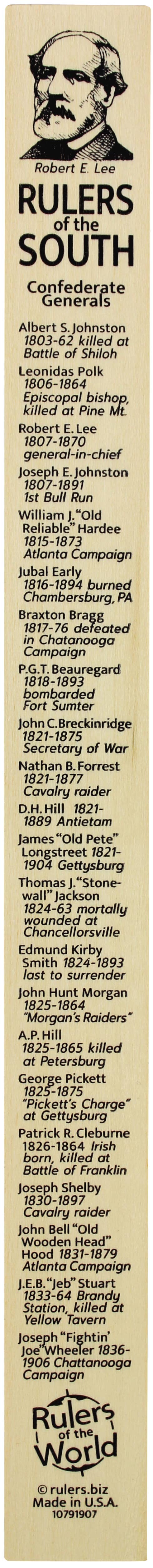 Channel Craft - Wholesale Ruler - Rulers of the South (Civil War Generals)2