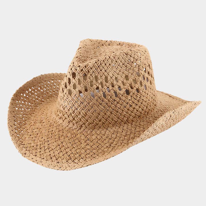 Sensibling Corp. - Wholesale Fedora - Women's - Open Weave Panama Cowboy Straw Hat