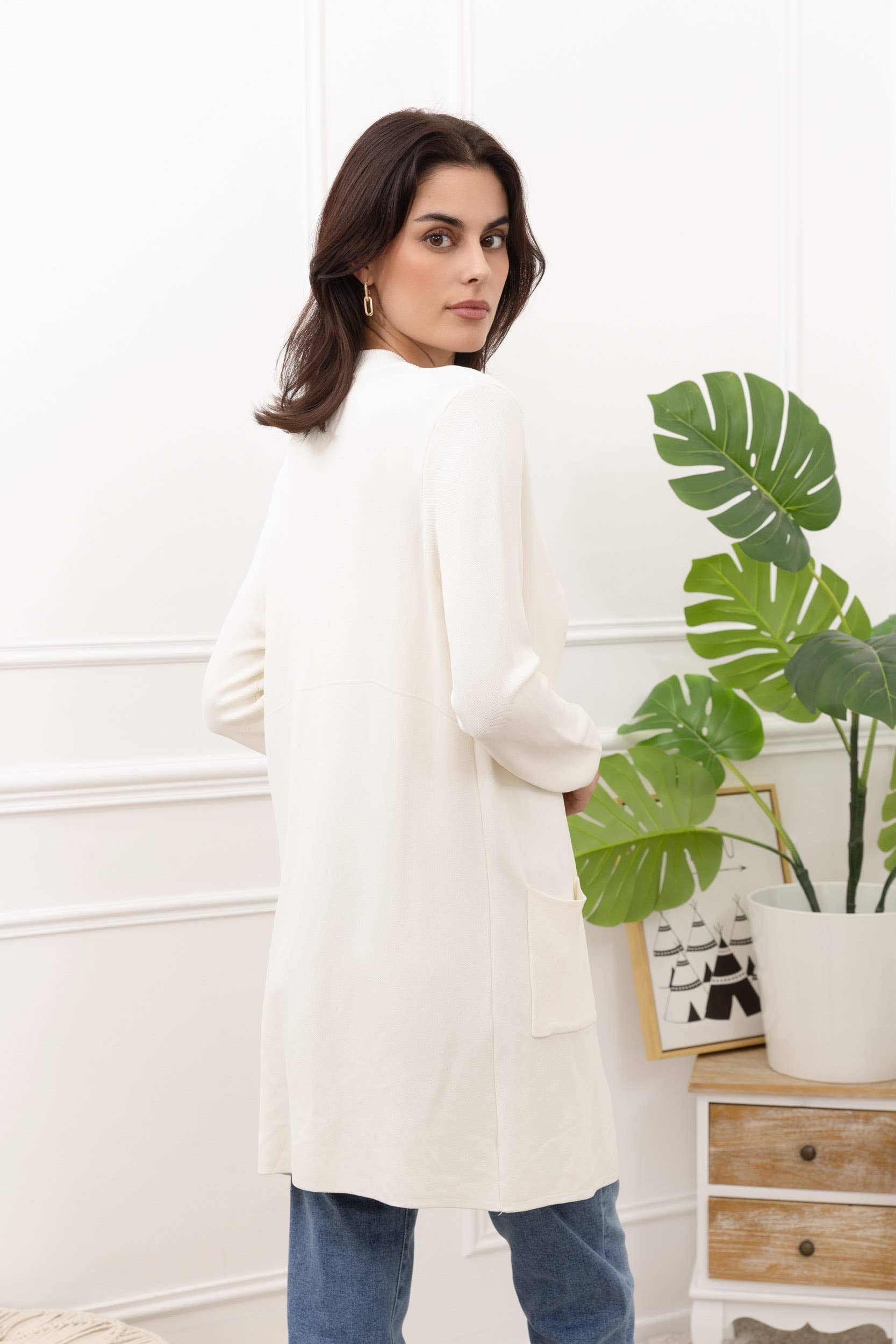 Happy look - Vendita all'ingrosso Cardigan - Donna - Gilet lungo in maglia fine 9