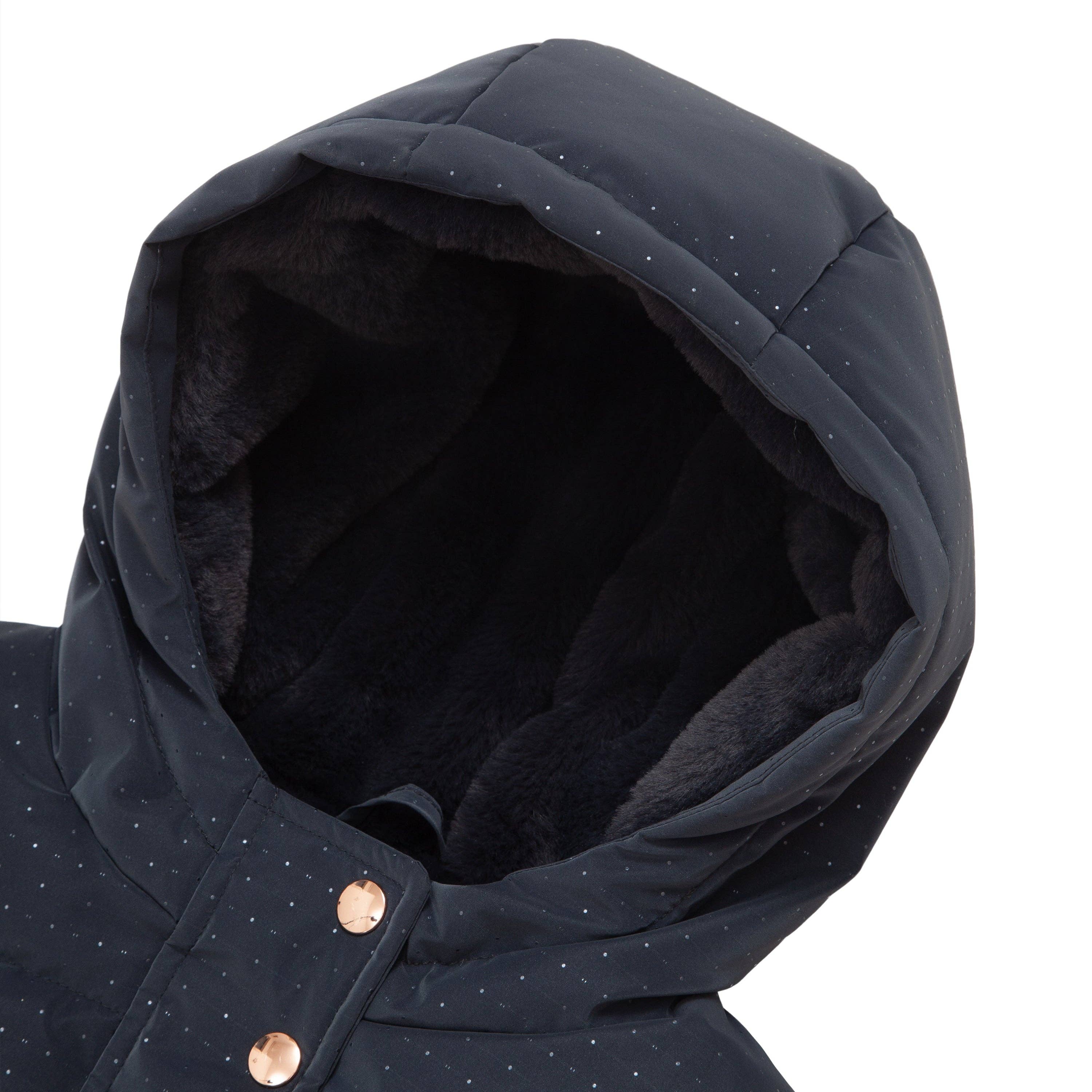 Rokka & Rolla - Wholesale Puffer Jacket - Kids - Toddler Girls' Starlight Winter Coat Mini Fur Jacket5