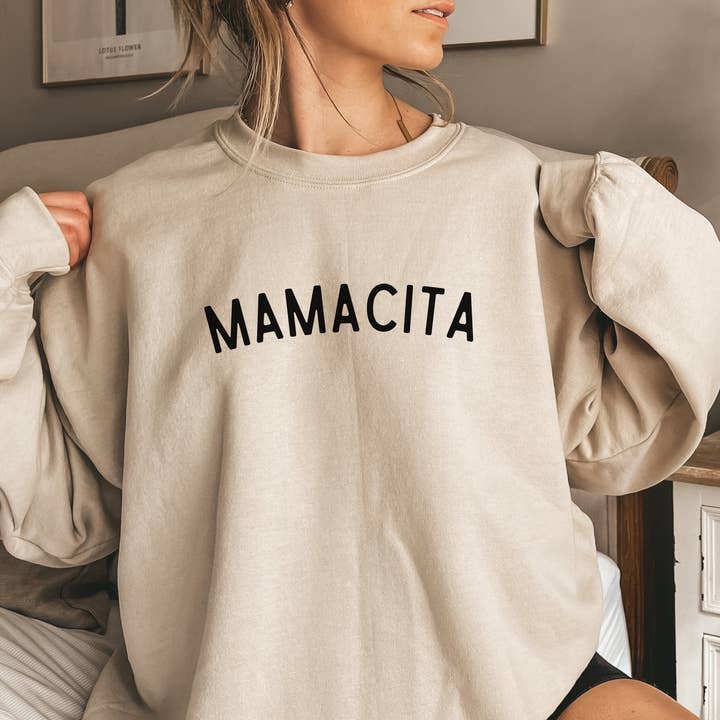 Mama Crewneck Sweatshirts Gift for Mom Sweaters Mamacita for wholesale by P E T I T R U E
