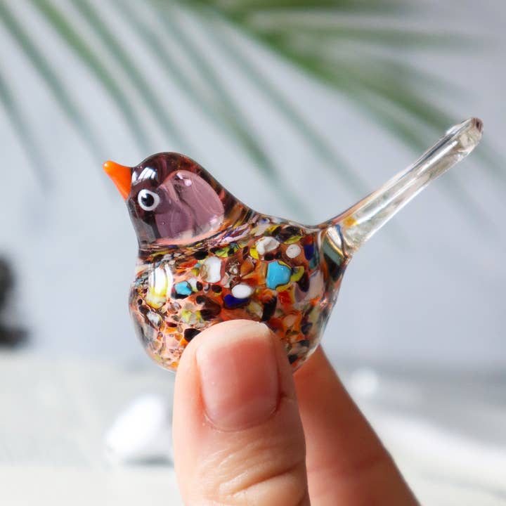 Adamodart - Wholesale Decorative Figurine - Miniature murano glass birds, tiny sparrow, lampwork animals5