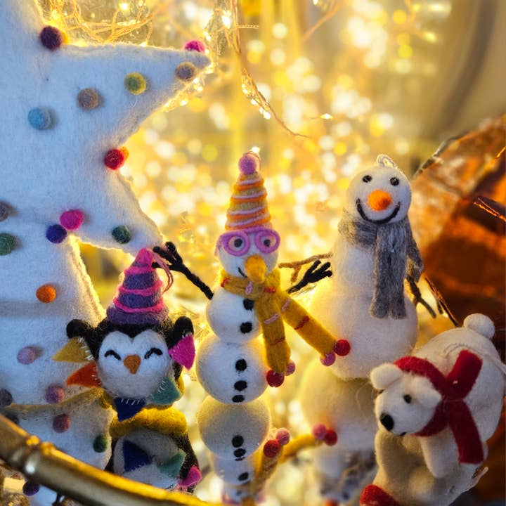 Felt So Good - Wholesale Ornament - Handmade Felt Party Penguin Hanging Dog Decoration3