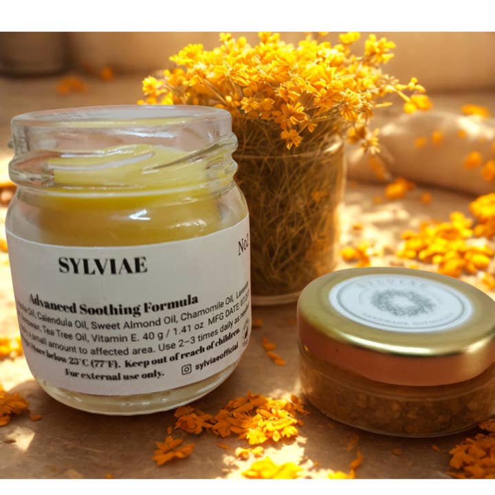 Calendula Balm for Sensitive Skin, Natural Herbal Salve for wholesale by SYLVIAE