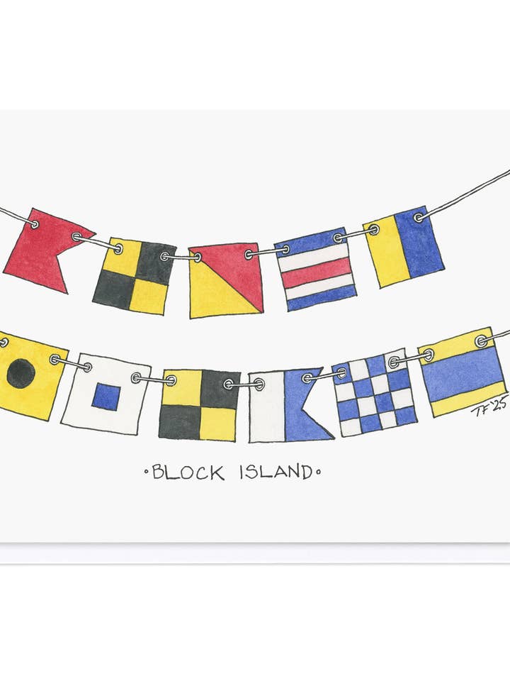 Block Island in Nautical Flags, Coastal for wholesale by Toute-Petite