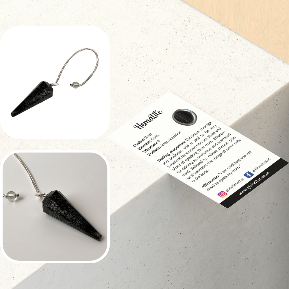 VIE – Engroshandel Meditationsudstyr – Pendul med kæde og 30 mm krystalsten49