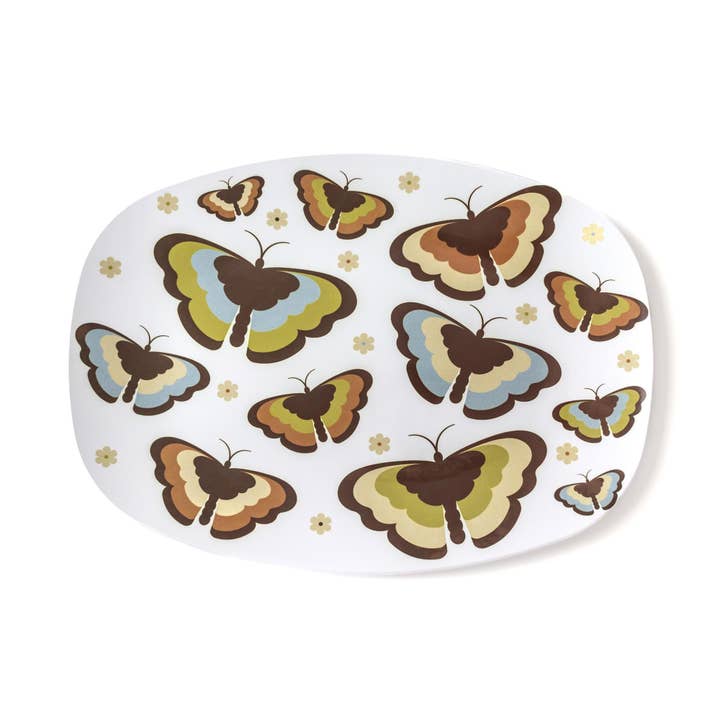 Butterfly Oval Serving Tray for wholesale by Blue Kite Press